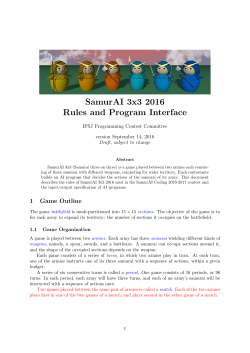 SamurAI 3x3 2016 Rules and Program Interface