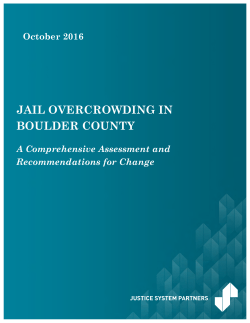 JAIL OVERCROWDING IN BOULDER COUNTY
