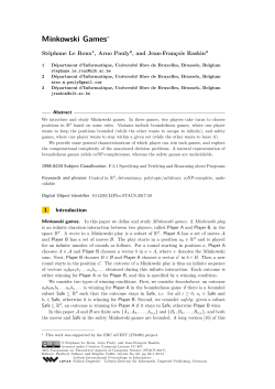 Minkowski Games - DROPS