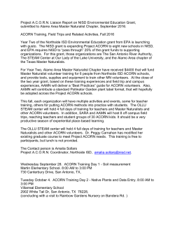 Project ACORN Liaison Report