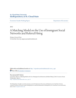 A Matching Model on the Use of Immigrant Social Networks and
