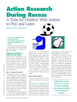 Action Research During Recess A Time for Children With Autism to