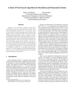 A Study of Proof Search Algorithms for Resolution and Polynomial