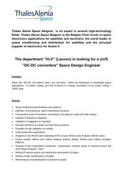 Thales Alenia Space ETCA d&eacute;veloppe, produit et