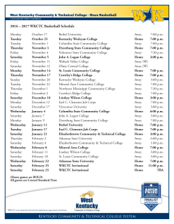 2016 &ndash; 2017 WKCTC Basketball Schedule