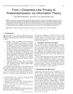 From t-Closeness-Like Privacy to