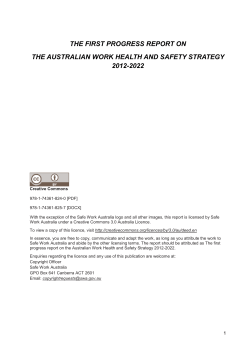 The first progress report on the Australian Work Health