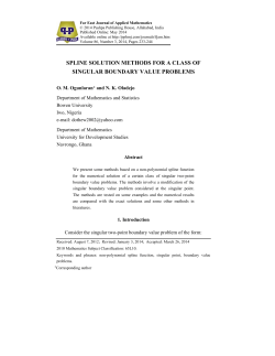 spline solution methods for a class of singular