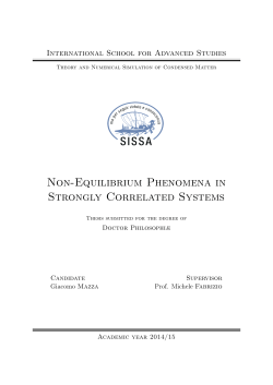 Non-Equilibrium Phenomena in Strongly Correlated Systems