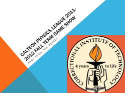 Caltech Physics League 2011