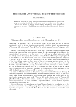 THE MORDELL-LANG THEOREM FOR DRINFELD