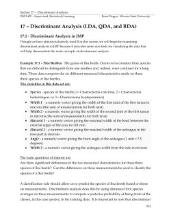 Section 17 - Discriminant Analysis