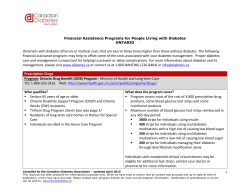 1 Ontarians with diabetes often incur medical costs that are two to