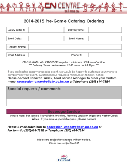 Eurest Pre-Order Food Form