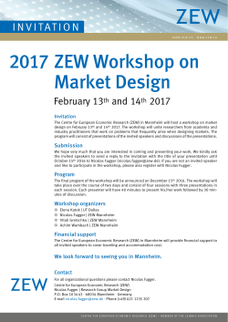 2017 ZEW Workshop on Market Design