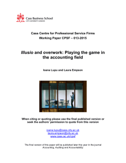 Illusio and overwork: Playing the game in the accounting field