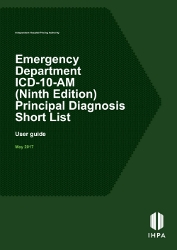 (Ninth Edition) Principal Diagnosis Short List