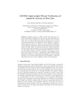 LOVER: Light-weight fOrmal Verification of adaptivE systems at Run