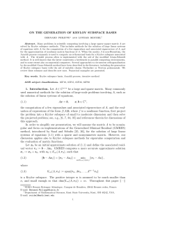 ON THE GENERATION OF KRYLOV SUBSPACE BASES 1