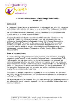 Cale Green Primary School - Safeguarding Children Policy Autumn