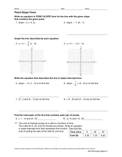 Point-Slope Form