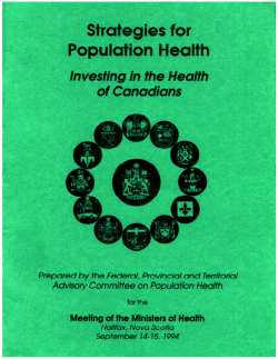 Strategies for Population Health - Investing in the Health of Canadians