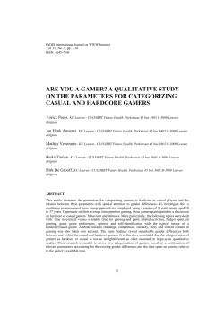 are you a gamer? a qualitative study on the parameters for