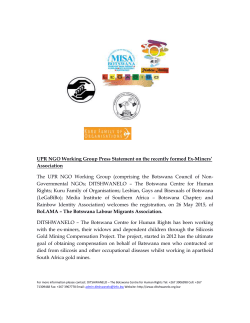 29 May 2015 - Ditshwanelo