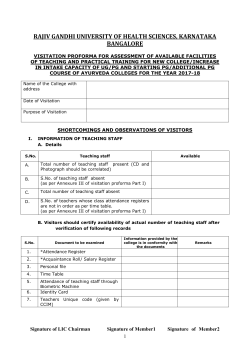 Ayurveda LIC Inspection Format For New College,Increase In Intake