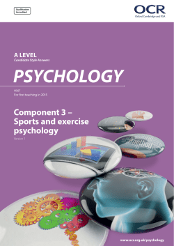 A Level Psychology - Sport and Exercise Psychology