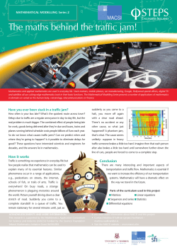 The maths behind the traffic jam! - STEPS
