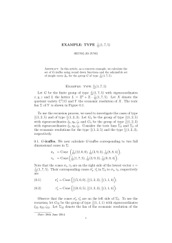 EXAMPLE: TYPE 1 (1,7,5) Example: type (1,7,5) Let G be the
