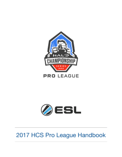 2017 HCS Pro League Handbook