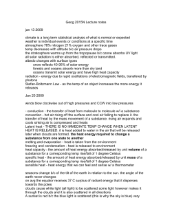 Geog 2015N Lecture notes jan 13 2009 climate is a long term