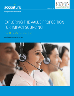 Exploring thE ValuE proposition for impact sourcing