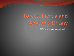 Forces, Inertia and Newton`s 1 st Law
