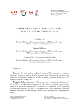 competitive advantages through it innovation adoption by smes