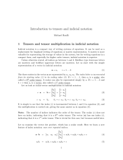 Introduction to tensors and indicial notation