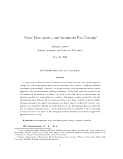 Firms` Heterogeneity and Incomplete Pass-Through