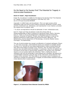 The Potential for Tragedy in Antimicrobial Resistance