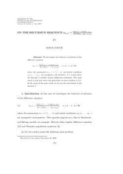 ON THE RECURSIVE SEQUENCE xn+1