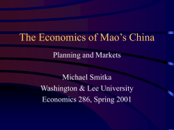 The Economics of Mao`s China - Washington and Lee University