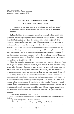 on the sum of darboux functions