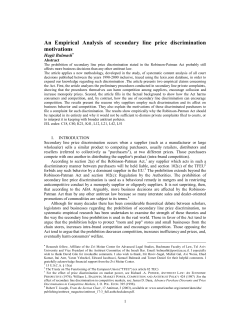 Secondary line price discrimination &ndash; empirical analysis of
