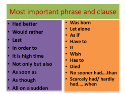 Most important phrase and clause