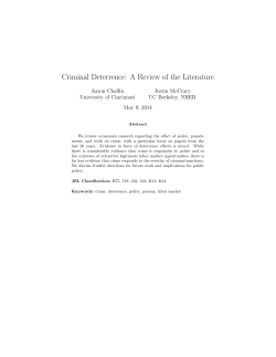 Criminal Deterrence: A Review of the Literature