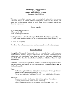 1 Social Choice Theory (Econ 211)