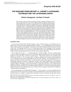 The Endgame Problem PART A - Ryan P. Russell, Aerospace