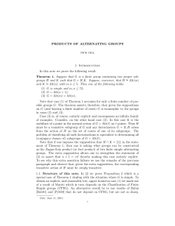 PRODUCTS OF ALTERNATING GROUPS 1