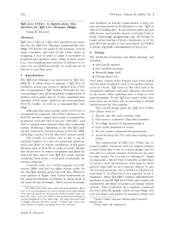 152 TUGboat, Volume 35 (2014), No. 2 TEX Live Utility: A slightly